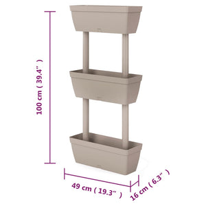 Pflanzkübel 3-tlg. 100 cm Taupe