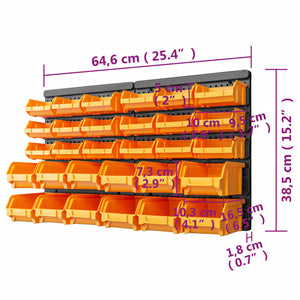 32-tlg. Sichtlagerboxen-Set Gelb und Schwarz