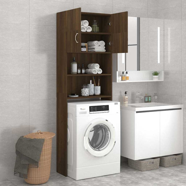 Waschmaschinenschrank Braun Eiche 64x25,5x190 cm