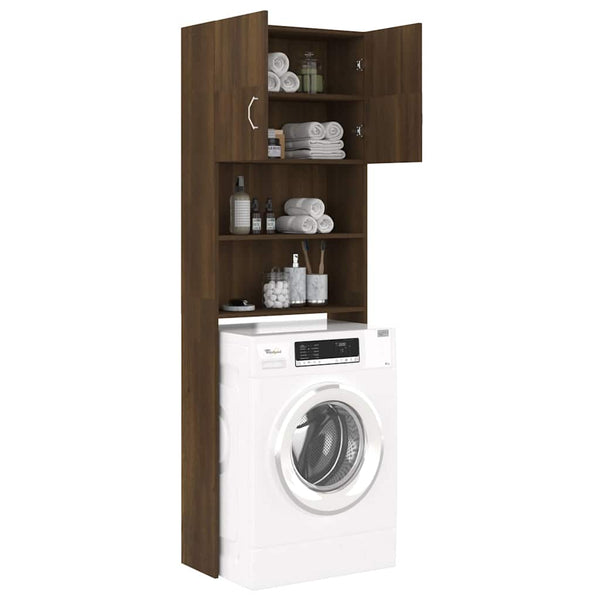 Waschmaschinenschrank Braun Eiche 64x25,5x190 cm