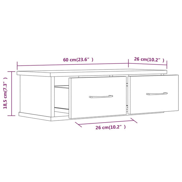 Wandschrank Grau Sonoma 60 cm