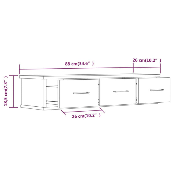 Wandschrank Räuchereiche 88 cm