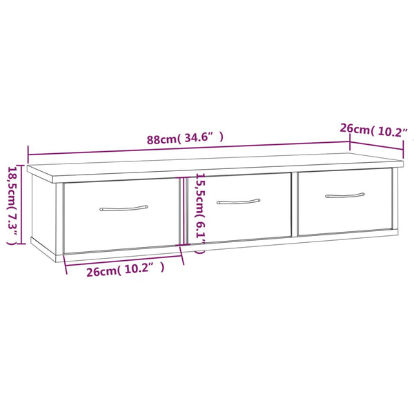 Wandschrank Grau Sonoma 88 cm