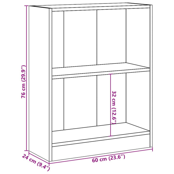 Bücherregal Räuchereiche 60x24x76 cm