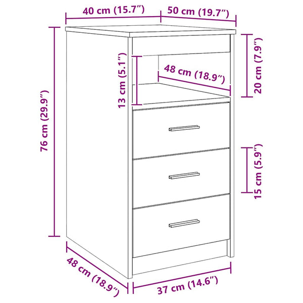 Sideboard Braun Eichen-Optik 40x50x76 cm