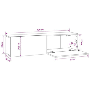 TV-Wandschrank Grau Sonoma 120 cm