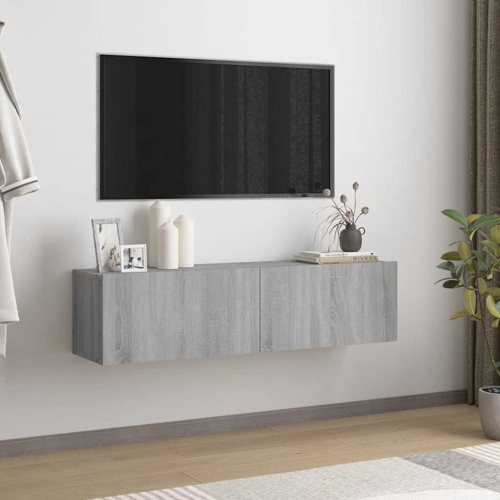 vidaXL Wall-Mounted TV Cabinet Sonoma Grey 120x30x30 cm Engineered Wood