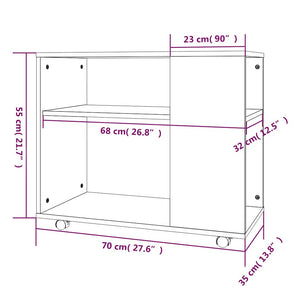 Grauer Sonoma Beistelltisch 70x35x55 cm