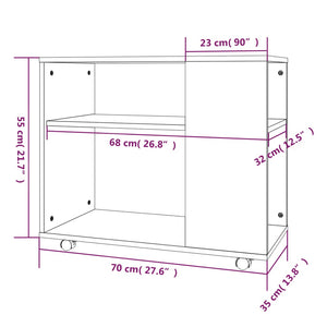 Beistelltisch Braun Eiche 70x35x55 cm