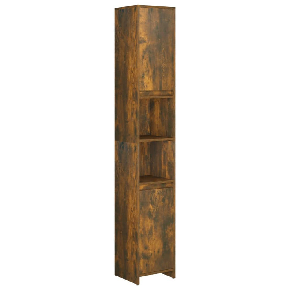 vidaXL Armoire de salle de bain chêne fumé 30x30x183,5 cm bois d'ingénierie
