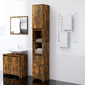 Badezimmerschrank Räuchereiche 30x30x183,5 cm