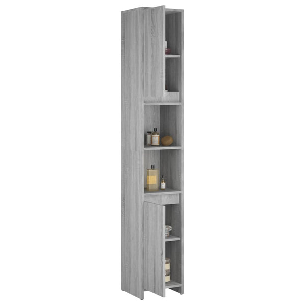 Badezimmerschrank Grau Sonoma 30x30x183,5 cm