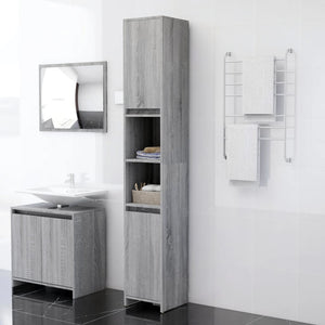 Badezimmerschrank Grau Sonoma 30x30x183,5 cm