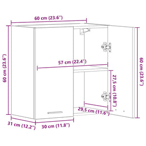 Hängeschrank Lyon Räuchereiche 60 cm