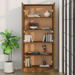 Bücherschrank Räuchereiche, 185,5 cm hoch