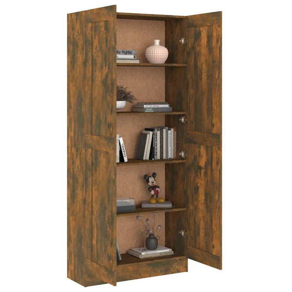 Bücherschrank Räuchereiche, 185,5 cm hoch
