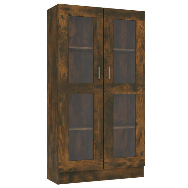 Vitrinenschrank Räuchereiche, 150 cm hoch