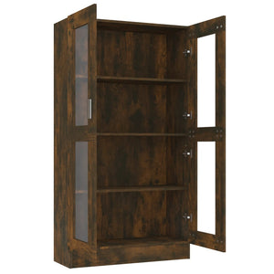 Vitrinenschrank Räuchereiche, 150 cm hoch