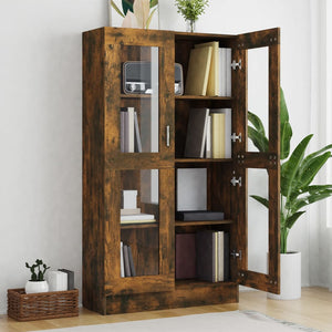 Vitrinenschrank Räuchereiche, 150 cm hoch