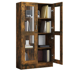 Vitrinenschrank Räuchereiche, 150 cm hoch