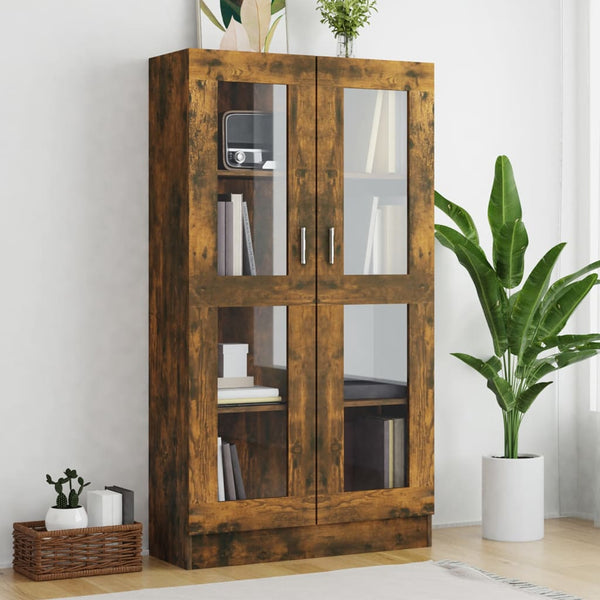 Vitrinenschrank Räuchereiche, 150 cm hoch