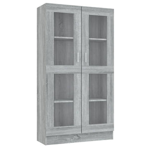 Vitrinenschrank Grau Sonoma 82,5x30,5x150 cm