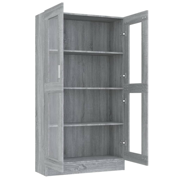 Vitrinenschrank Grau Sonoma 82,5x30,5x150 cm