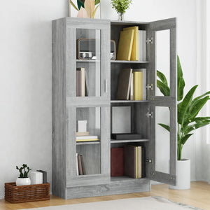 Vitrinenschrank Grau Sonoma 82,5x30,5x150 cm