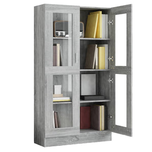 Vitrinenschrank Grau Sonoma 82,5x30,5x150 cm