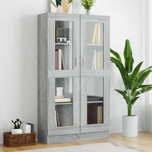 Vitrinenschrank Grau Sonoma 82,5x30,5x150 cm