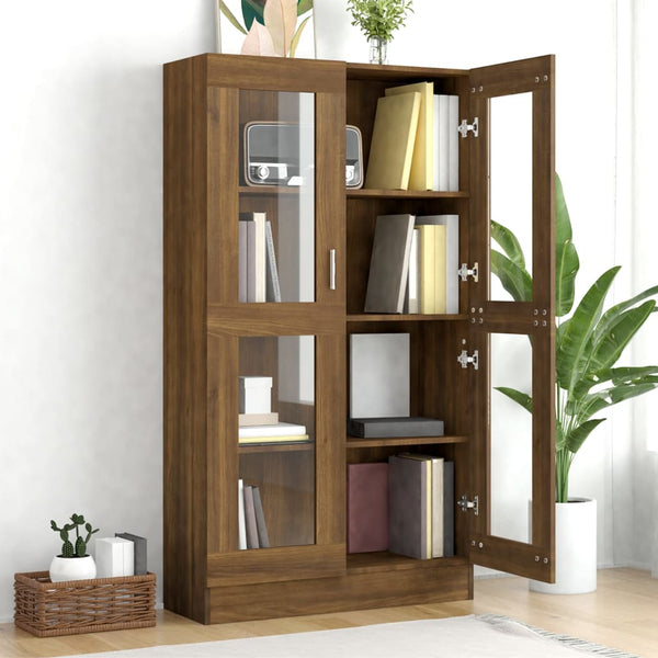 Vitrinenschrank Braun Eiche-Optik 150cm