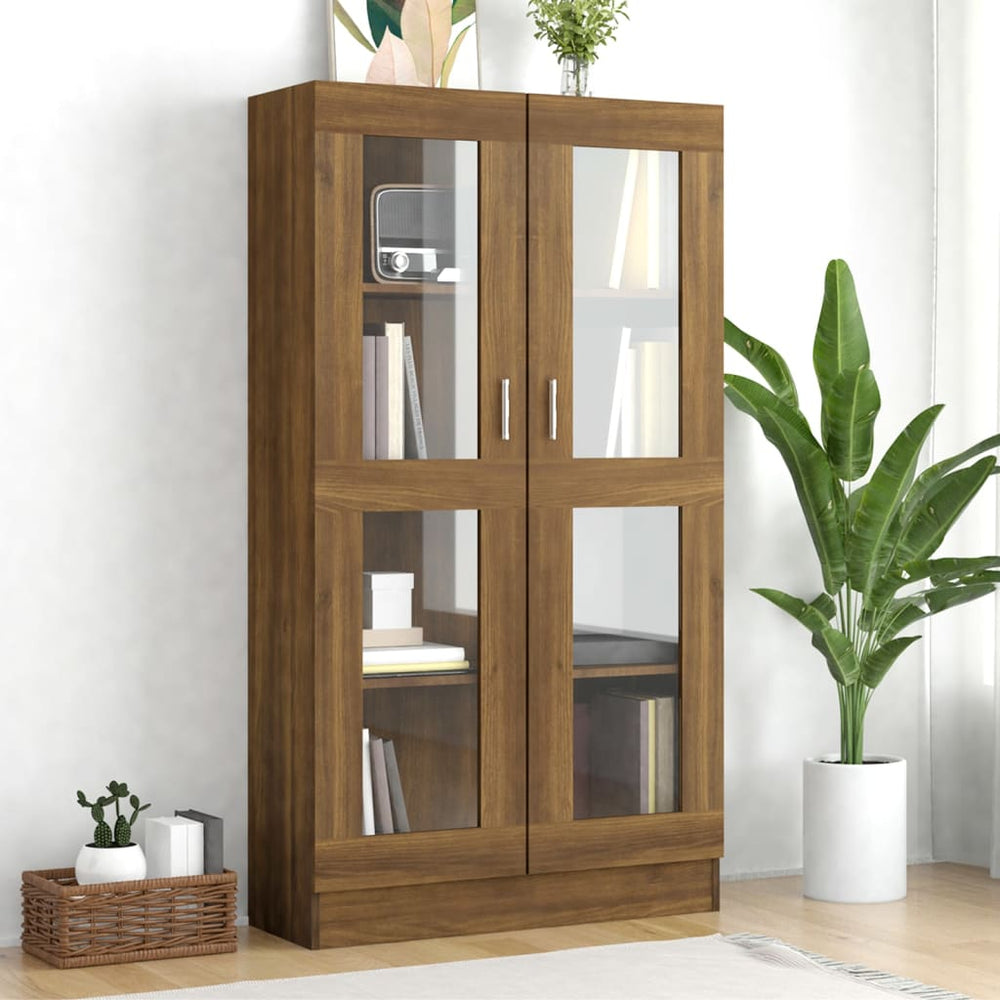 vidaXL Vitrine chêne marron 82,5x30,5x150 cm Aggloméré