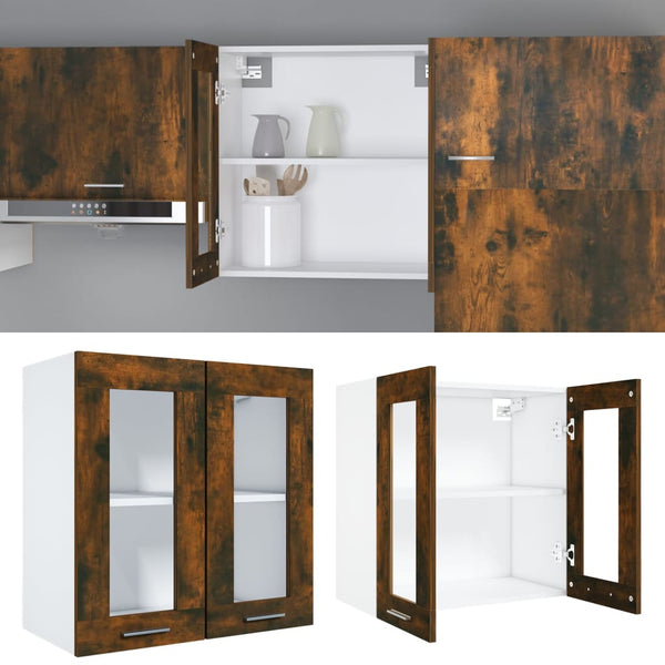 Hängeschrank Lyon Räuchereiche Glas 60 cm
