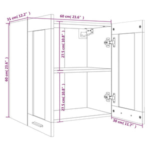 Hängeschrank Lyon Räuchereiche Glas 60 cm