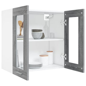 Hängeschrank Lyon Grau Sonoma Glas 60 cm