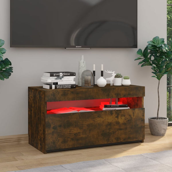 TV-Schrank Räuchereiche mit LED 75 cm