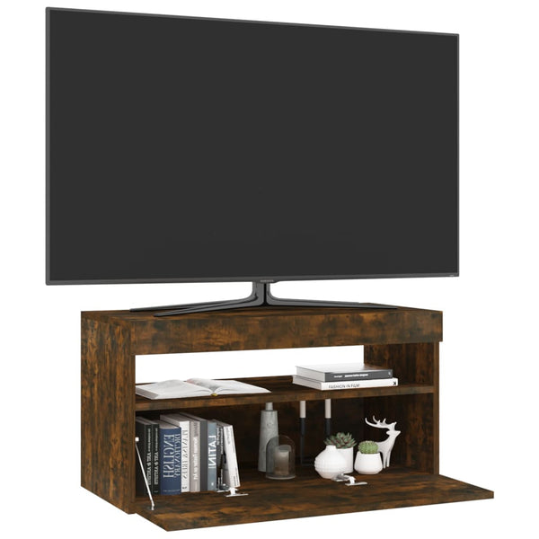 TV-Schrank Räuchereiche mit LED 75 cm