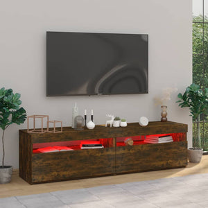 TV-Schrank Räuchereiche mit LED 75x35x40 cm, 2er-Set