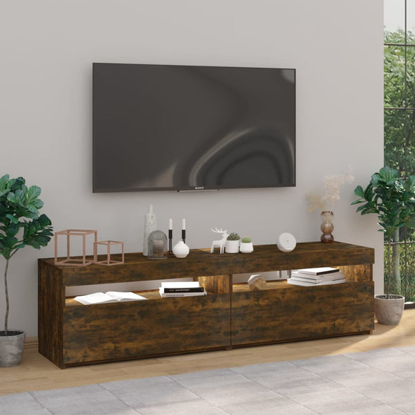 TV-Schrank Räuchereiche mit LED 75x35x40 cm, 2er-Set