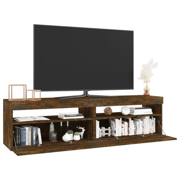 TV-Schrank Räuchereiche mit LED 75x35x40 cm, 2er-Set
