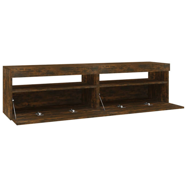 TV-Schrank Räuchereiche mit LED 75x35x40 cm, 2er-Set