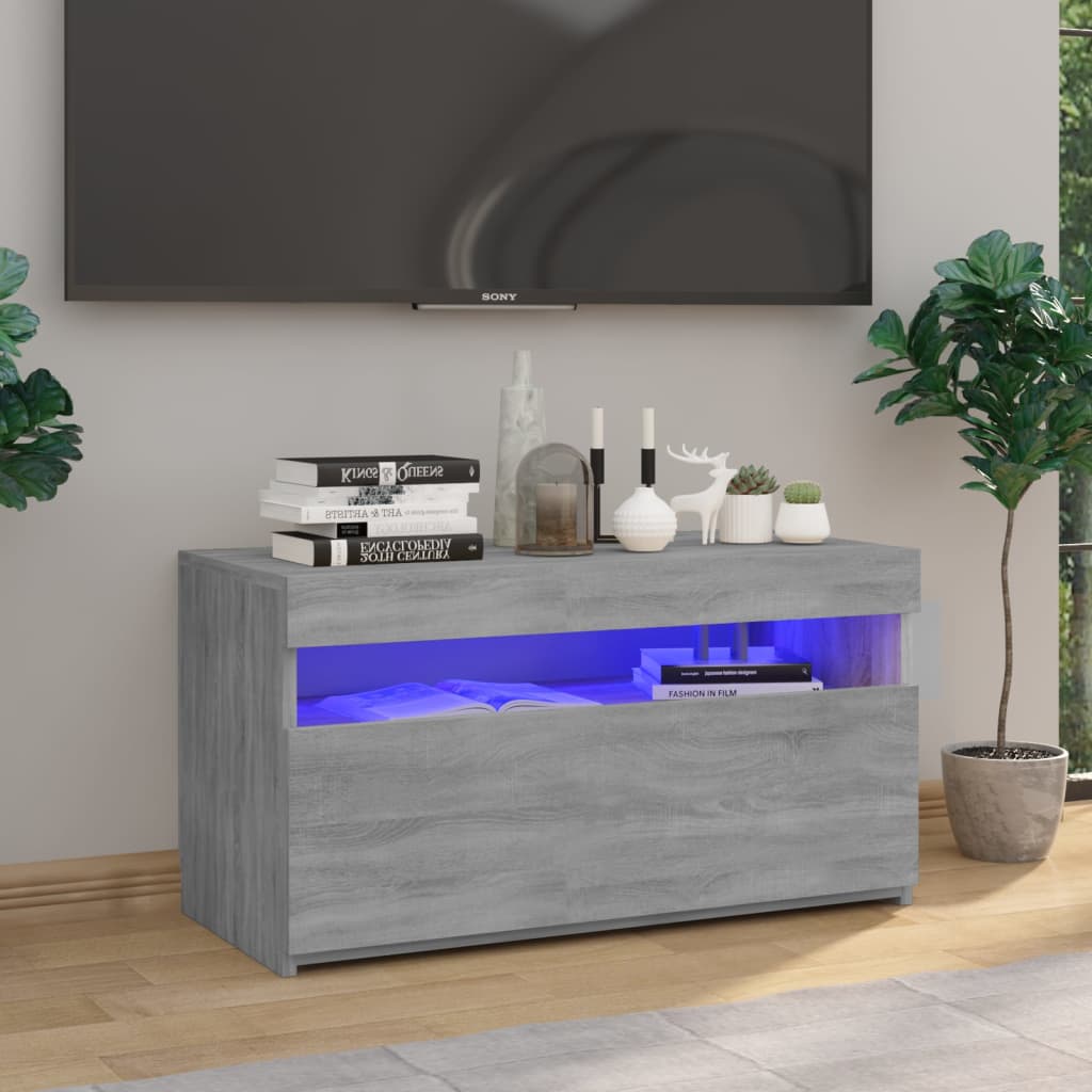TV-Schrank Grau Sonoma mit LED