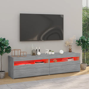 TV-Schrank mit LED Grau Sonoma 75x35x40cm, 2er-Set