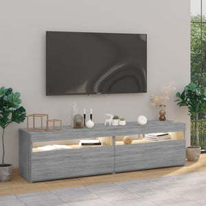 TV-Schrank mit LED Grau Sonoma 75x35x40cm, 2er-Set