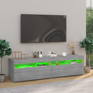TV-Schrank mit LED Grau Sonoma 75x35x40cm, 2er-Set