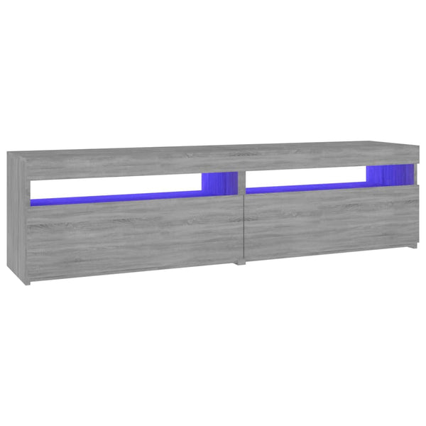 TV-Schrank mit LED Grau Sonoma 75x35x40cm, 2er-Set