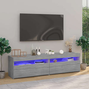 TV-Schrank mit LED Grau Sonoma 75x35x40cm, 2er-Set