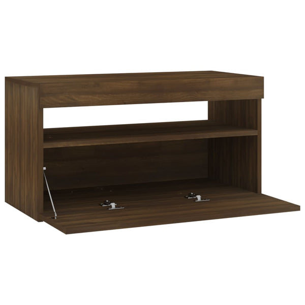 TV-Schrank mit LED Braun Eichen-Optik 75 cm