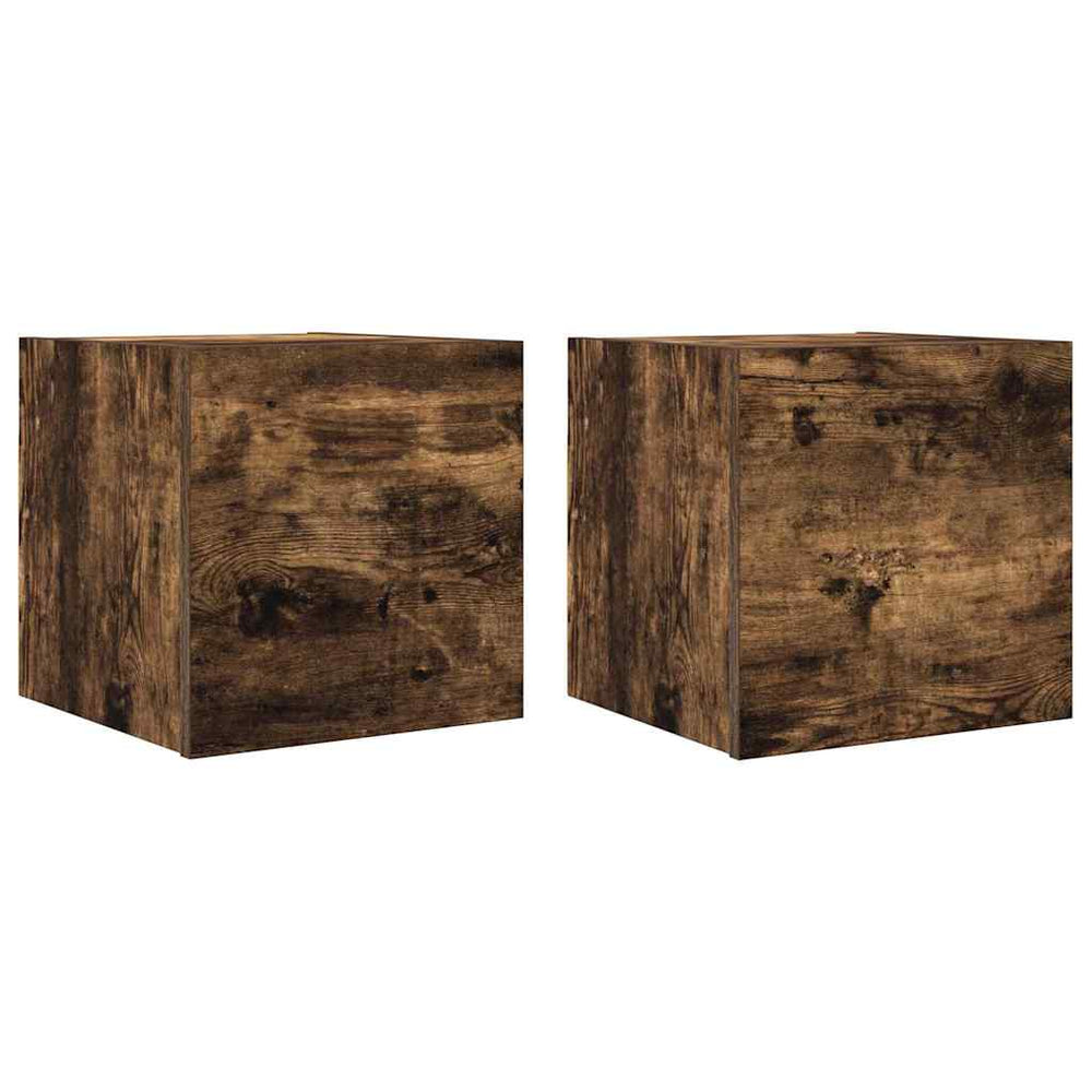 TV-Wandschränke 30,5 cm Räuchereiche, 2er-Set