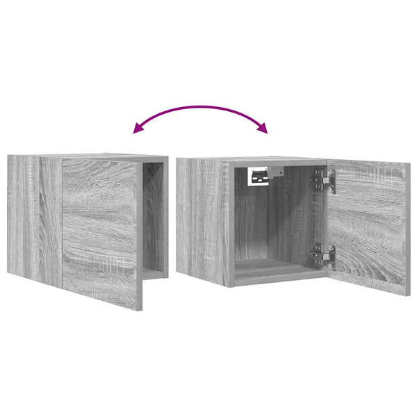 TV-Wandschränke Grau Sonoma 30,5x30x30cm, 2er-Set